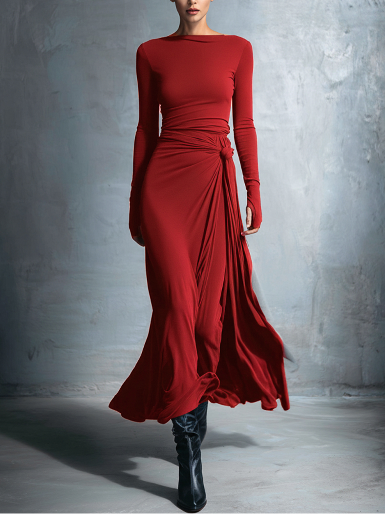 Noémie™ | Maxikleid mit seitlichem Knoten