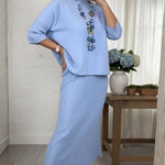 Debora | Gestricktes Set mit Geripptem Midirock