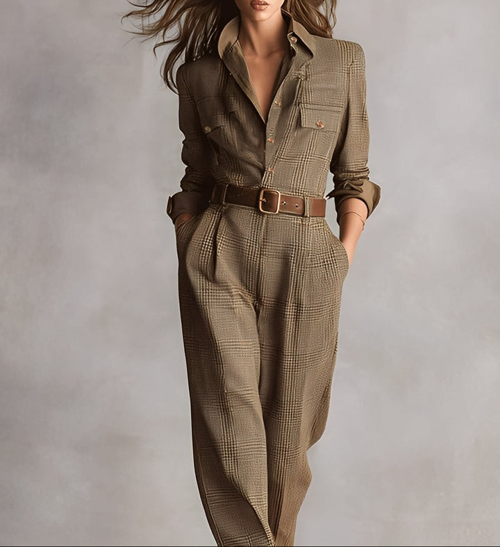 Celia™ | Hosenanzug mit Karo-Muster und raffinierten Details