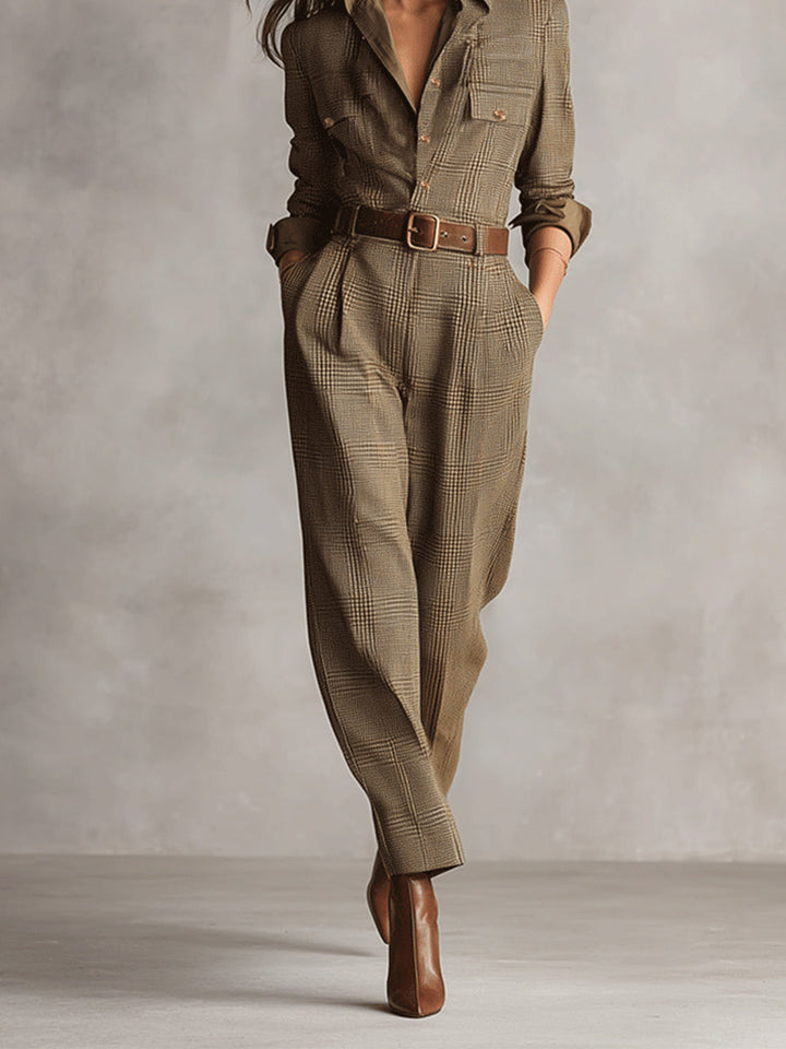 Celia™ | Hosenanzug mit Karo-Muster und raffinierten Details