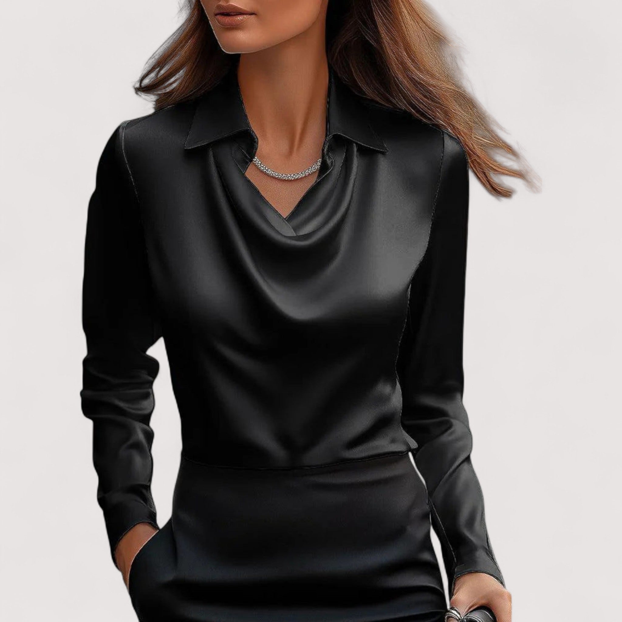 Charlotte™ | Bluse aus Satin mit V-Ausschnitt