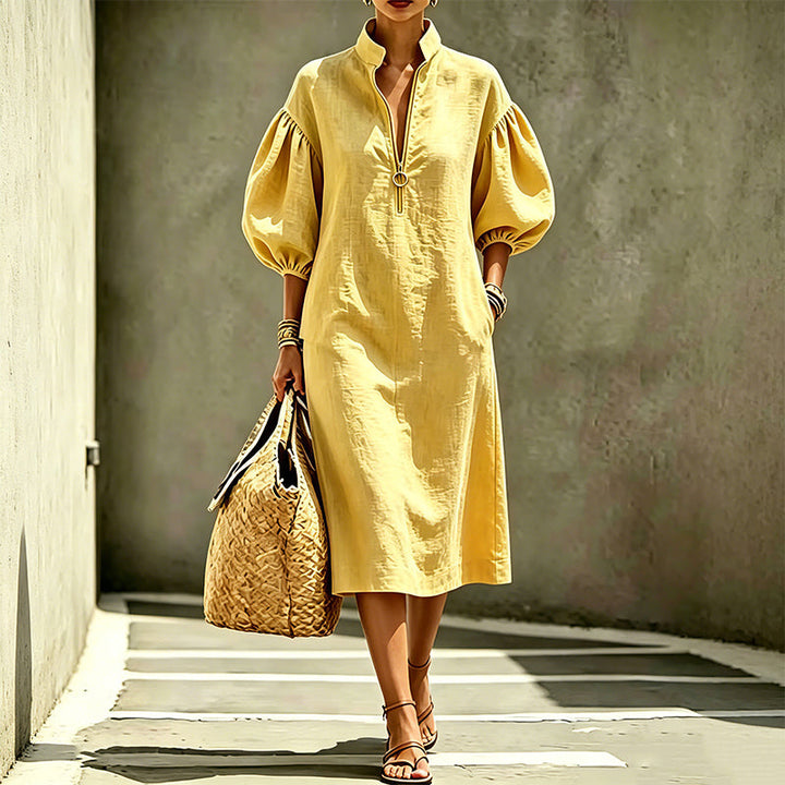 Siv – Luftiges Midikleid mit Puffärmeln