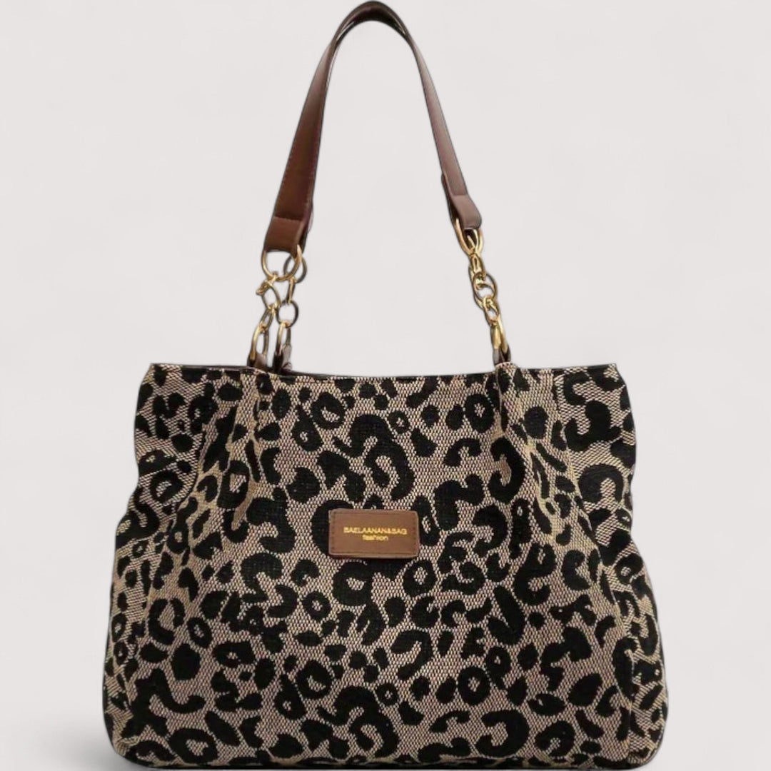 Anouk™ | Einkaufstasche aus leopardenmusterigem Canvas