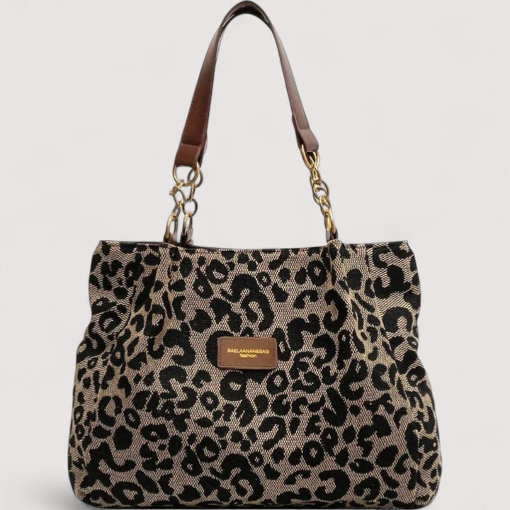 Anouk™ | Einkaufstasche aus leopardenmusterigem Canvas