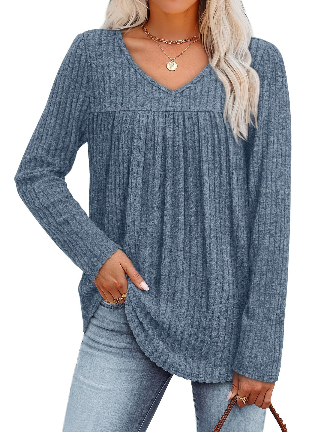 Ellia™ | Leichte Strickbluse mit V-Ausschnitt