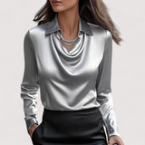 Charlotte™ | Bluse aus Satin mit V-Ausschnitt