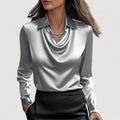Charlotte™ | Bluse aus Satin mit V-Ausschnitt