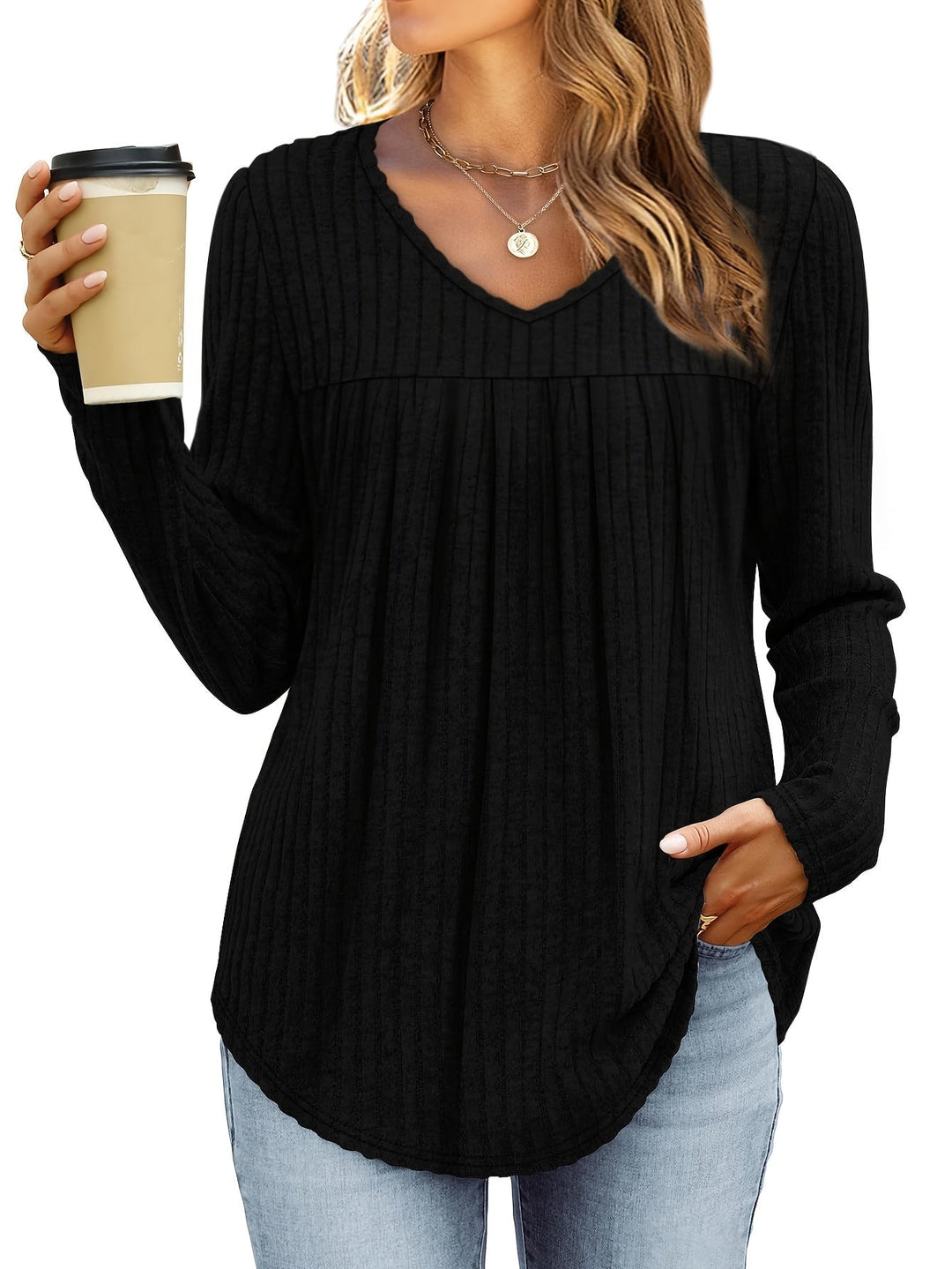 Ellia™ | Leichte Strickbluse mit V-Ausschnitt