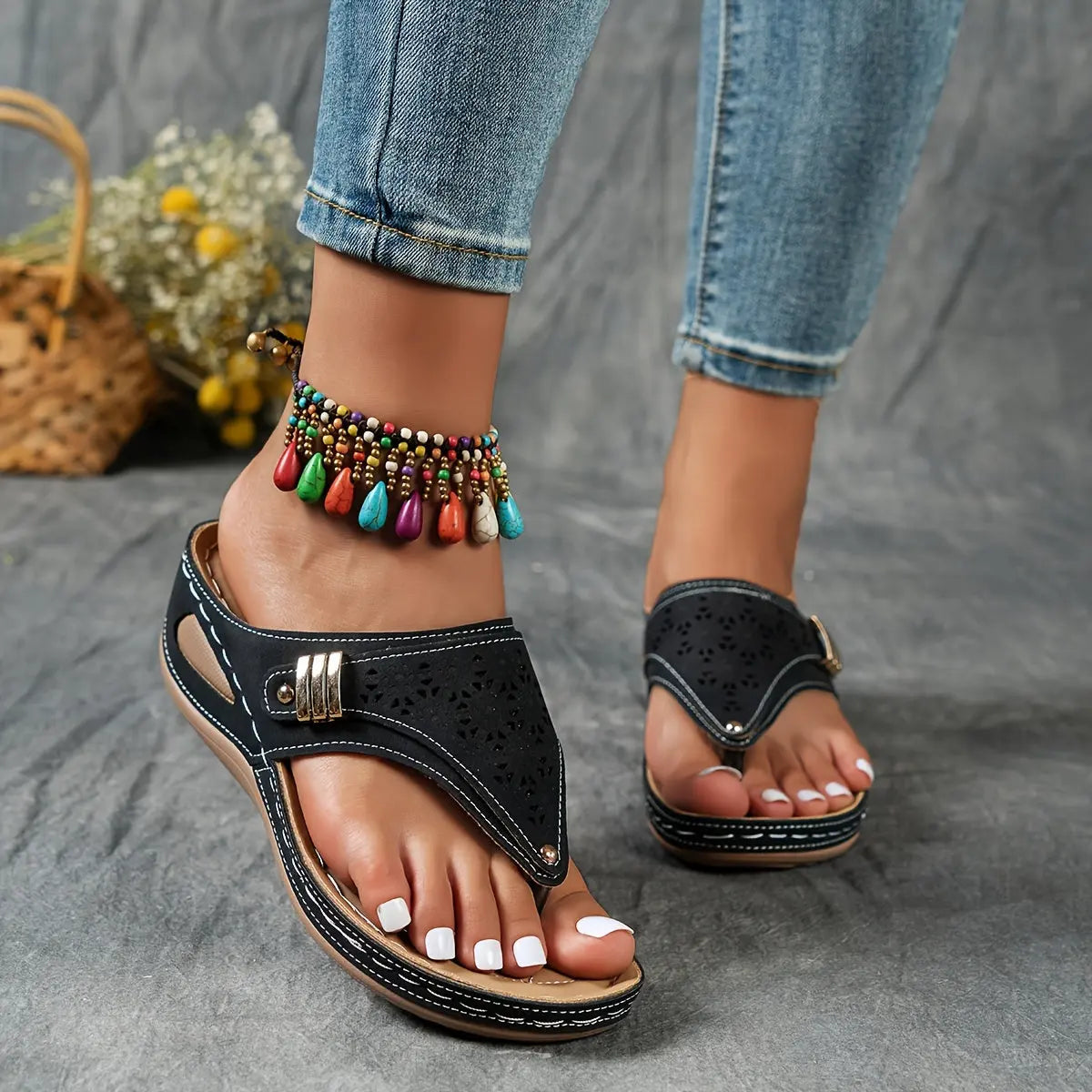 Élodie - Keil-Zehensandalen für Dame