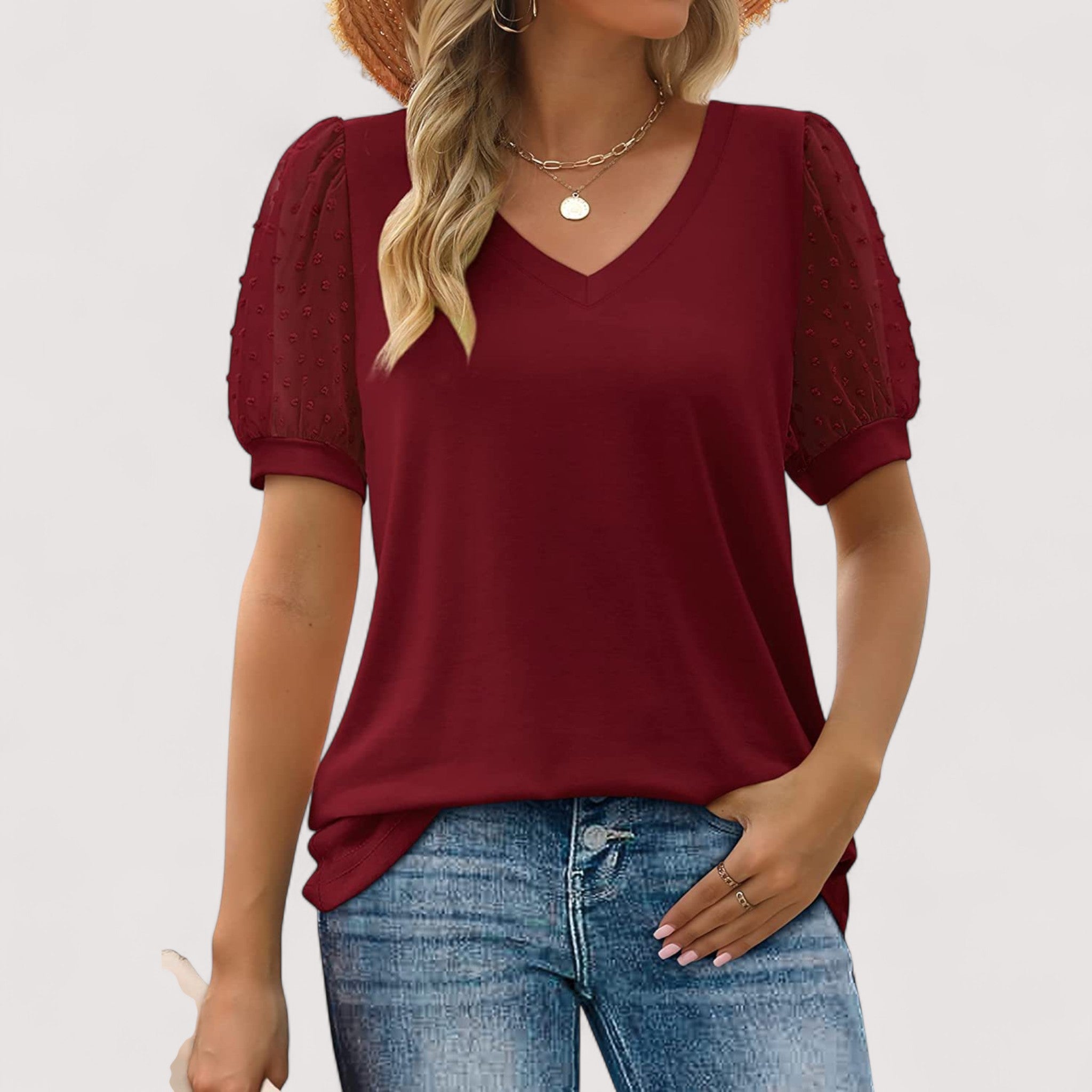 Ilse™ | Transparente Bluse mit V-Ausschnitt