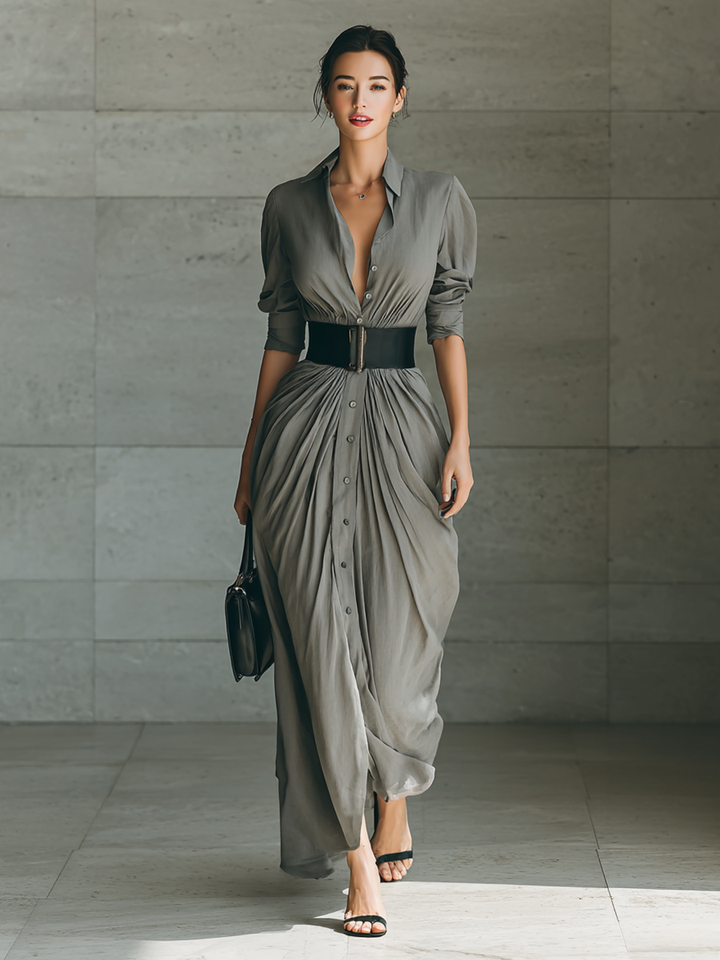 Zoe™ | Plissiertes Maxikleid