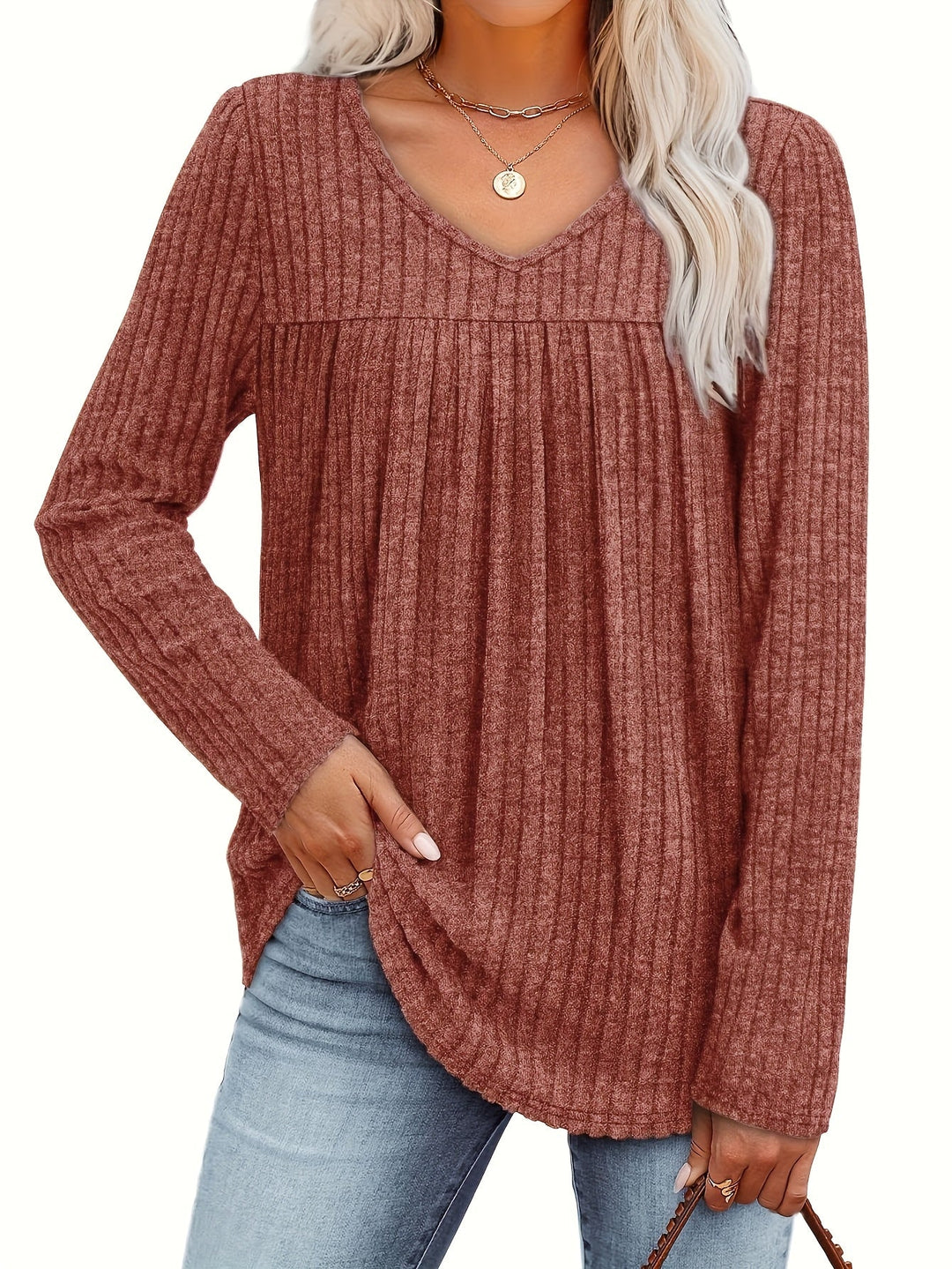Ellia™ | Leichte Strickbluse mit V-Ausschnitt