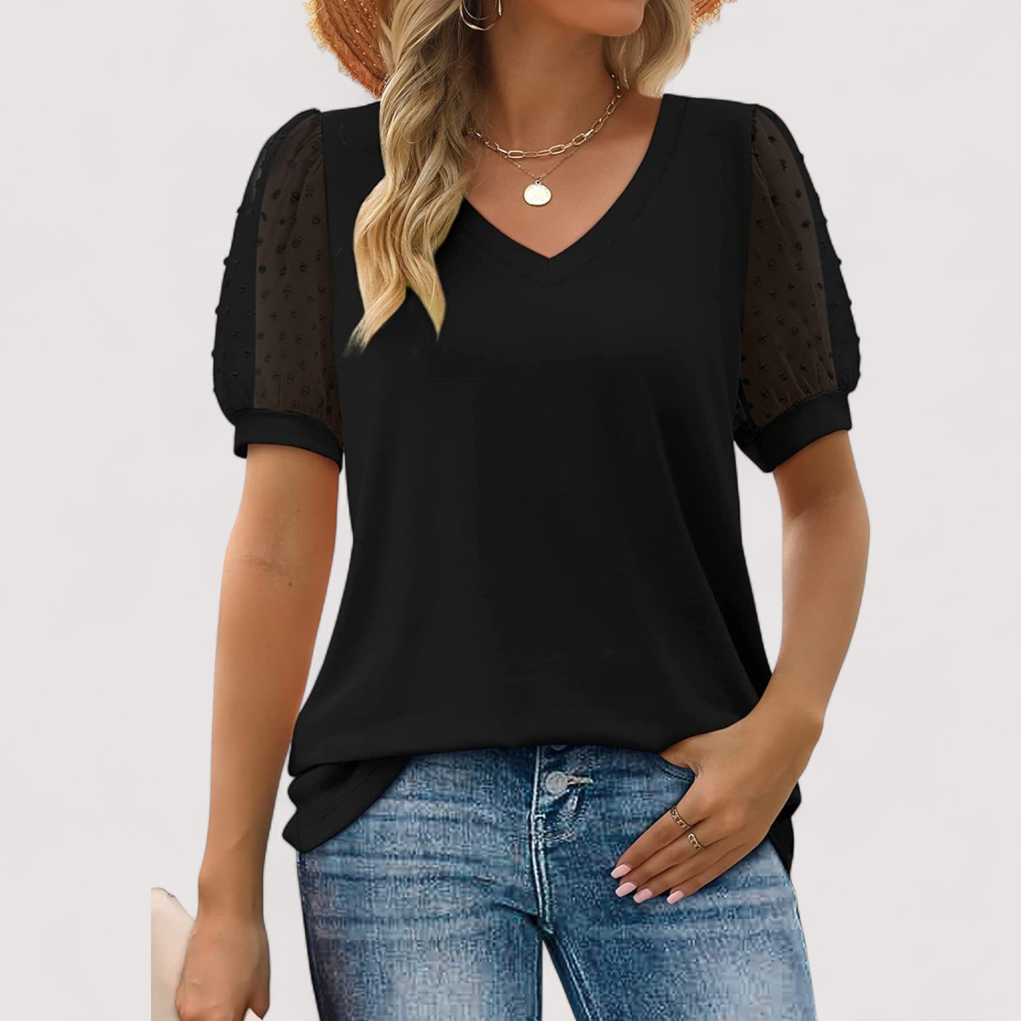 Ilse™ | Transparente Bluse mit V-Ausschnitt