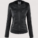 Laurina™ | Enganliegende Bikerjacke mit Kapuze