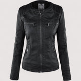 Laurina™ | Enganliegende Bikerjacke mit Kapuze