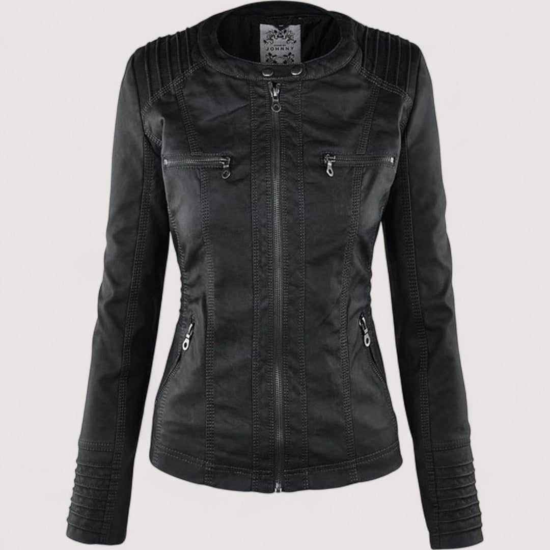 Laurina™ | Enganliegende Bikerjacke mit Kapuze