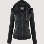 Laurina™ | Enganliegende Bikerjacke mit Kapuze
