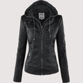 Laurina™ | Enganliegende Bikerjacke mit Kapuze