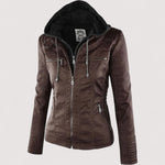 Laurina™ | Enganliegende Bikerjacke mit Kapuze