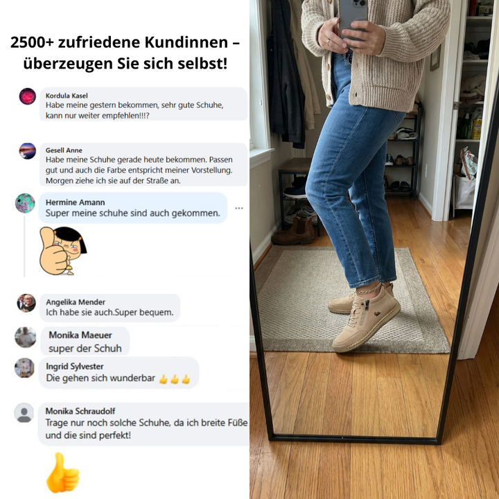 Mila  – Komfortable orthopädische Sneakers + Reissverschluss