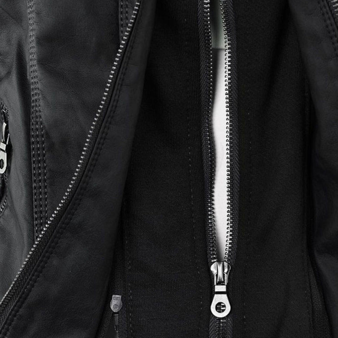 Laurina™ | Enganliegende Bikerjacke mit Kapuze