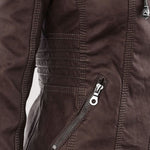 Laurina™ | Enganliegende Bikerjacke mit Kapuze