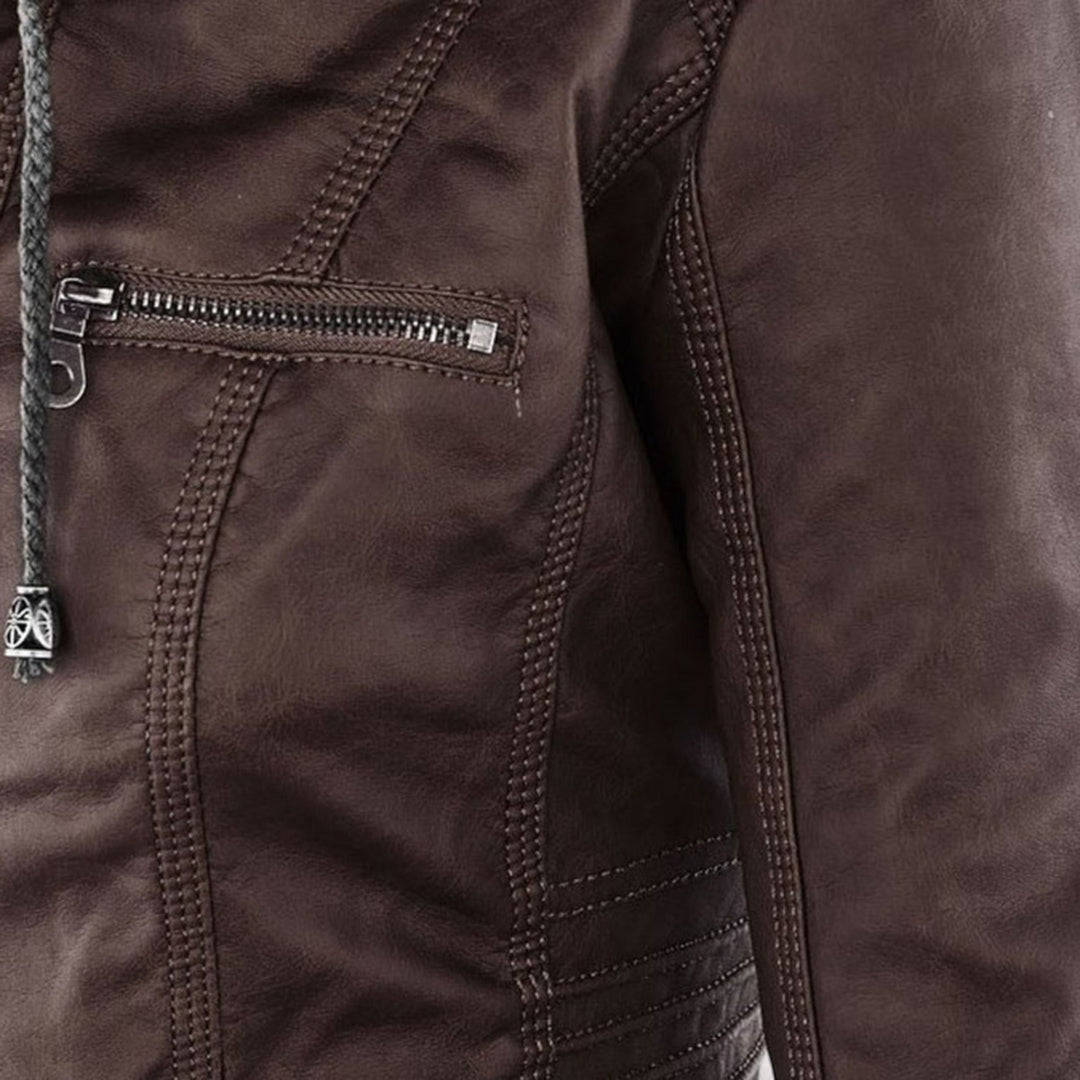 Laurina™ | Enganliegende Bikerjacke mit Kapuze