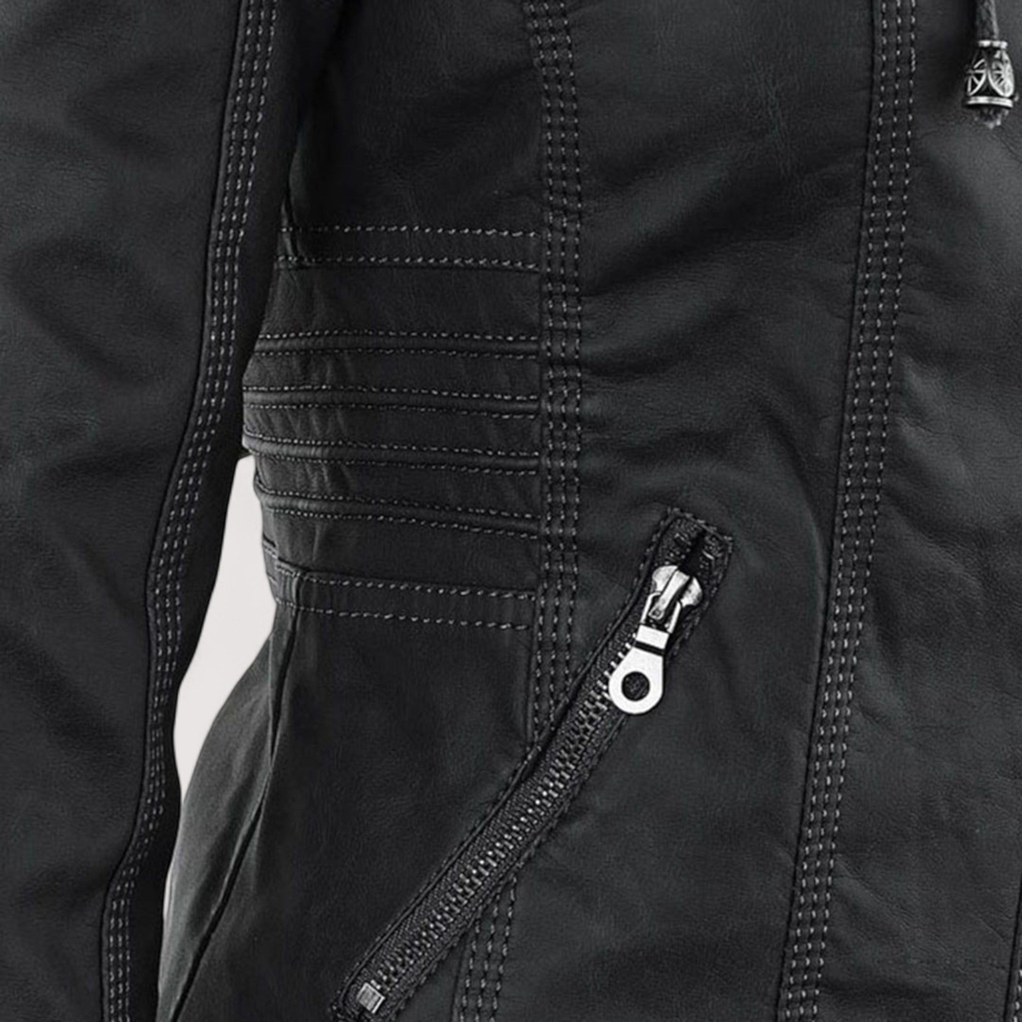 Laurina™ | Enganliegende Bikerjacke mit Kapuze