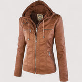 Laurina™ | Enganliegende Bikerjacke mit Kapuze