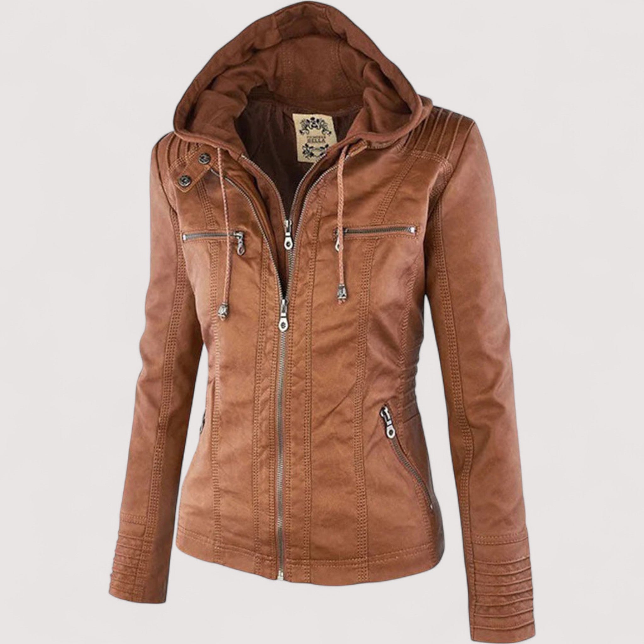 Laurina™ | Enganliegende Bikerjacke mit Kapuze