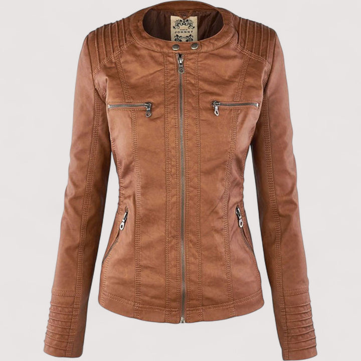 Laurina™ | Enganliegende Bikerjacke mit Kapuze