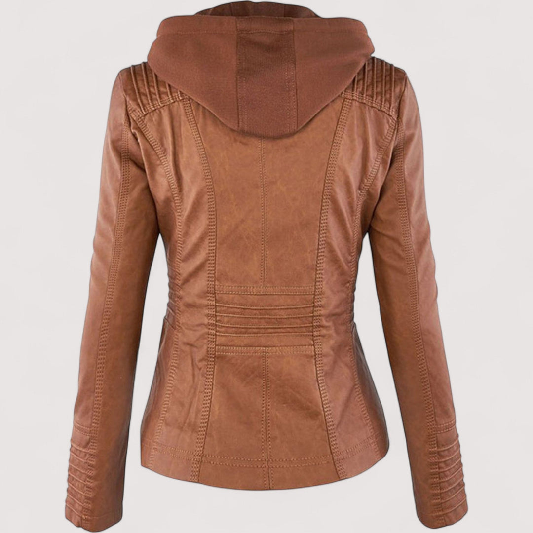 Laurina™ | Enganliegende Bikerjacke mit Kapuze