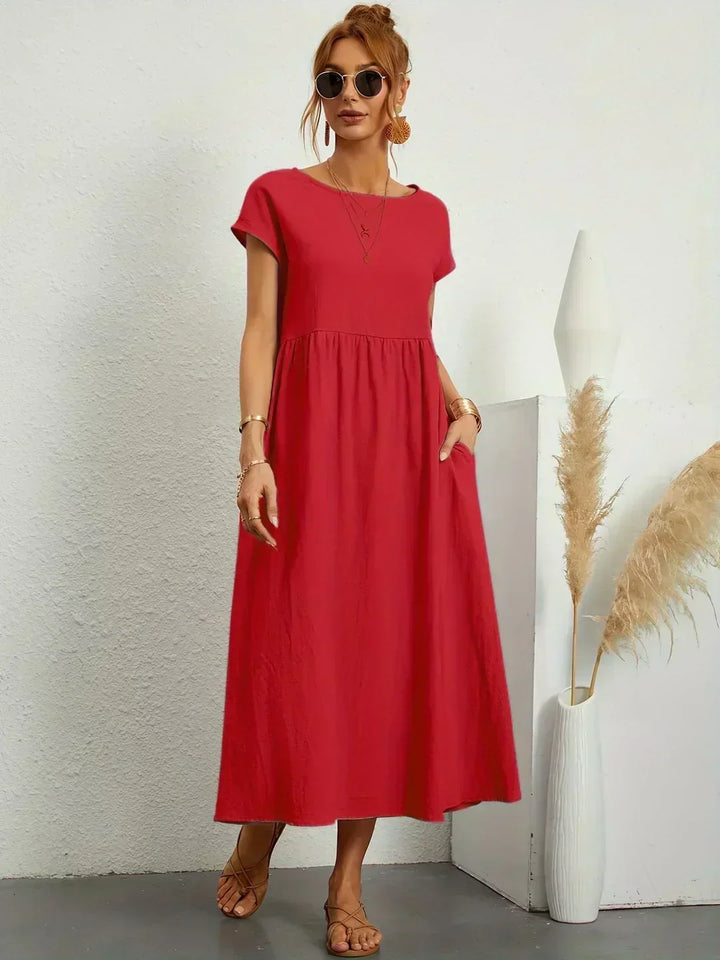 Ursina™ | Midikleid aus fliessendem Stoff