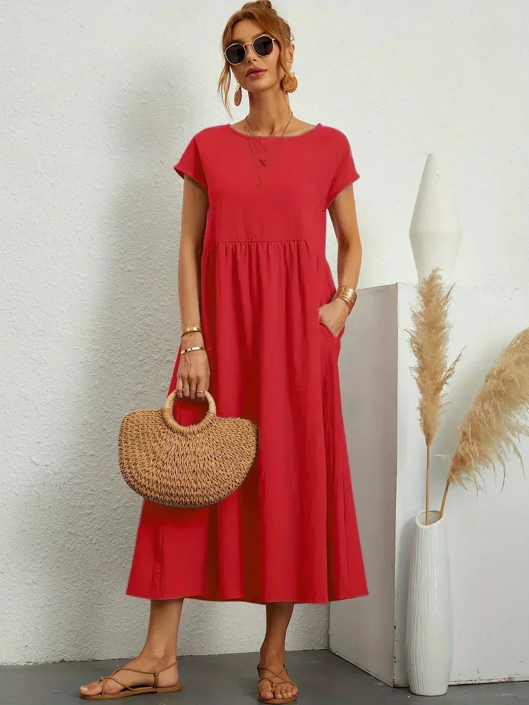 Ursina™ | Midikleid aus fliessendem Stoff