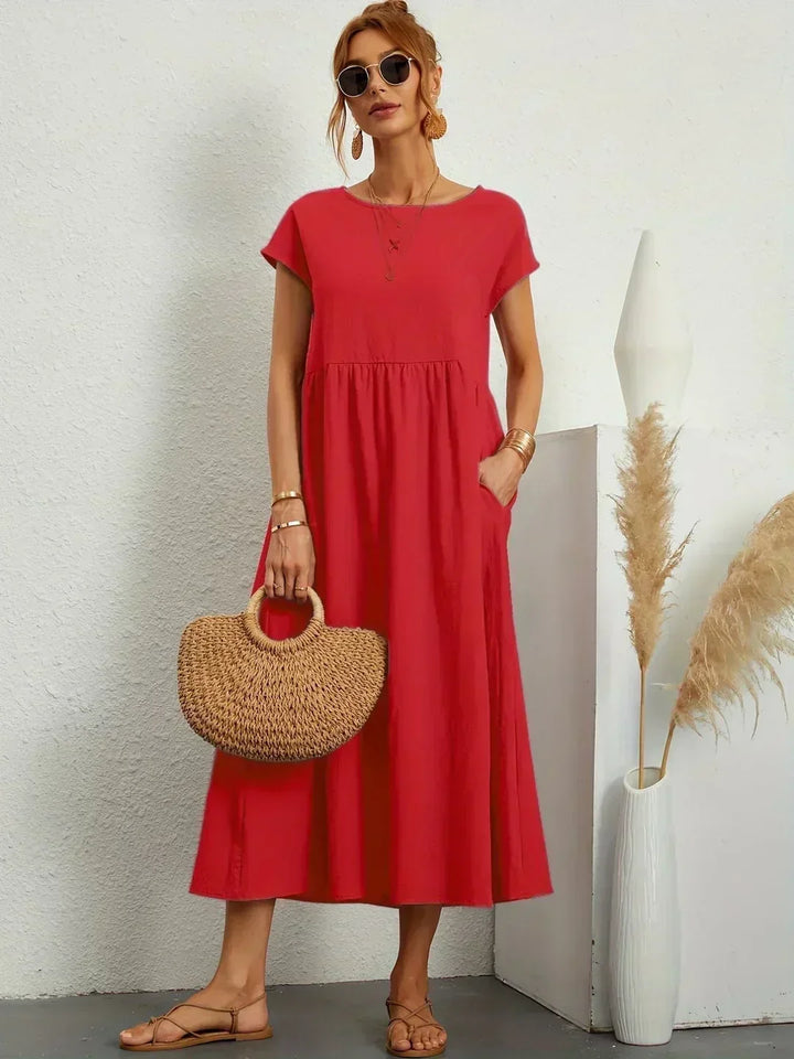 Ursina™ | Midikleid aus fliessendem Stoff