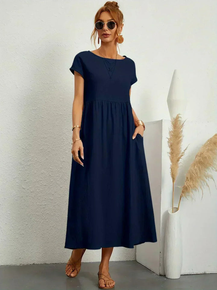 Ursina™ | Midikleid aus fliessendem Stoff