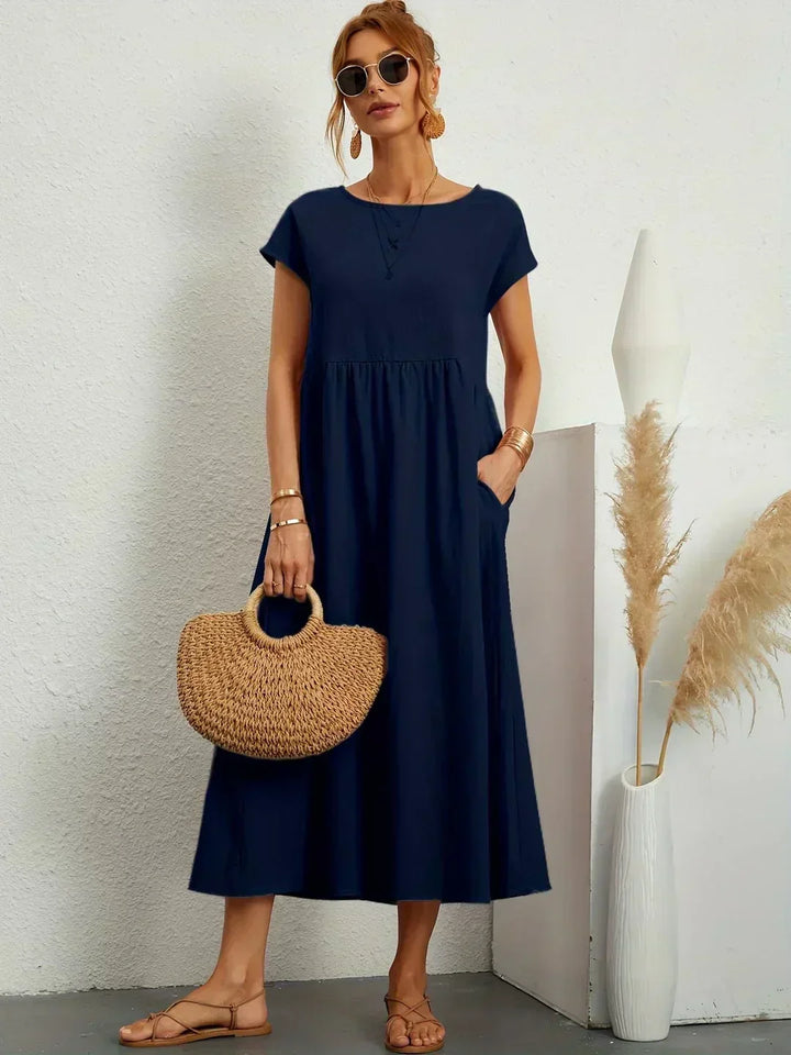Ursina™ | Midikleid aus fliessendem Stoff