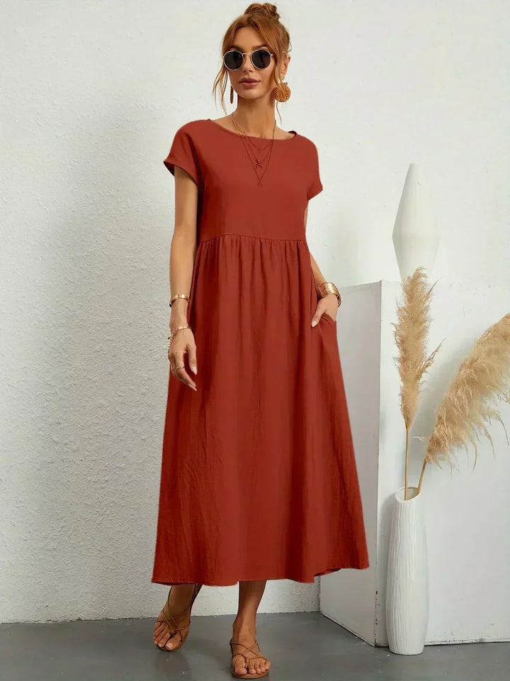 Ursina™ | Midikleid aus fliessendem Stoff