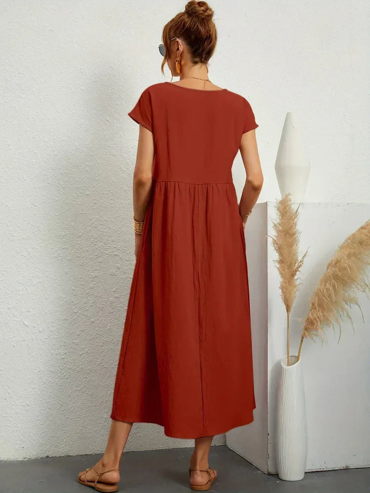 Ursina™ | Midikleid aus fliessendem Stoff