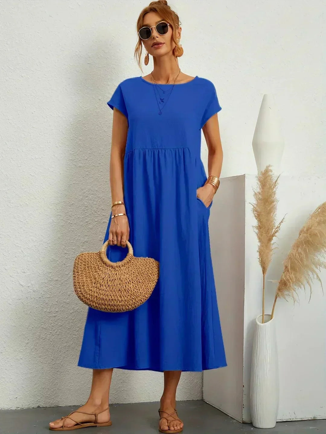Ursina™ | Midikleid aus fliessendem Stoff