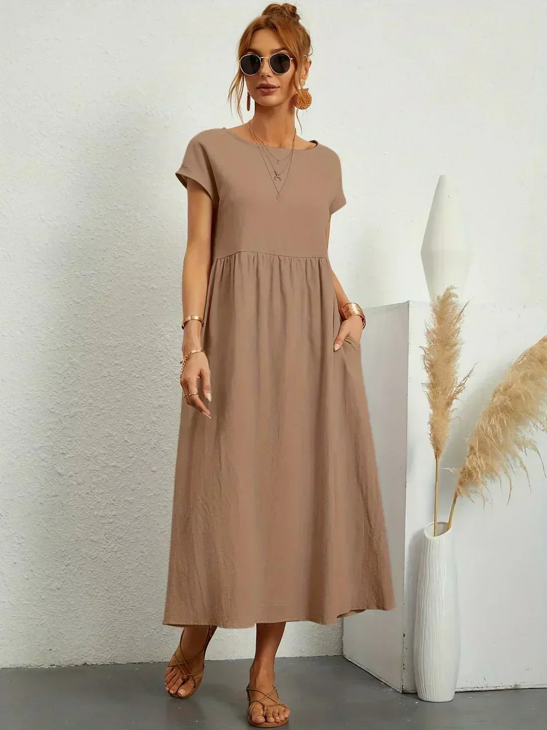 Ursina™ | Midikleid aus fliessendem Stoff