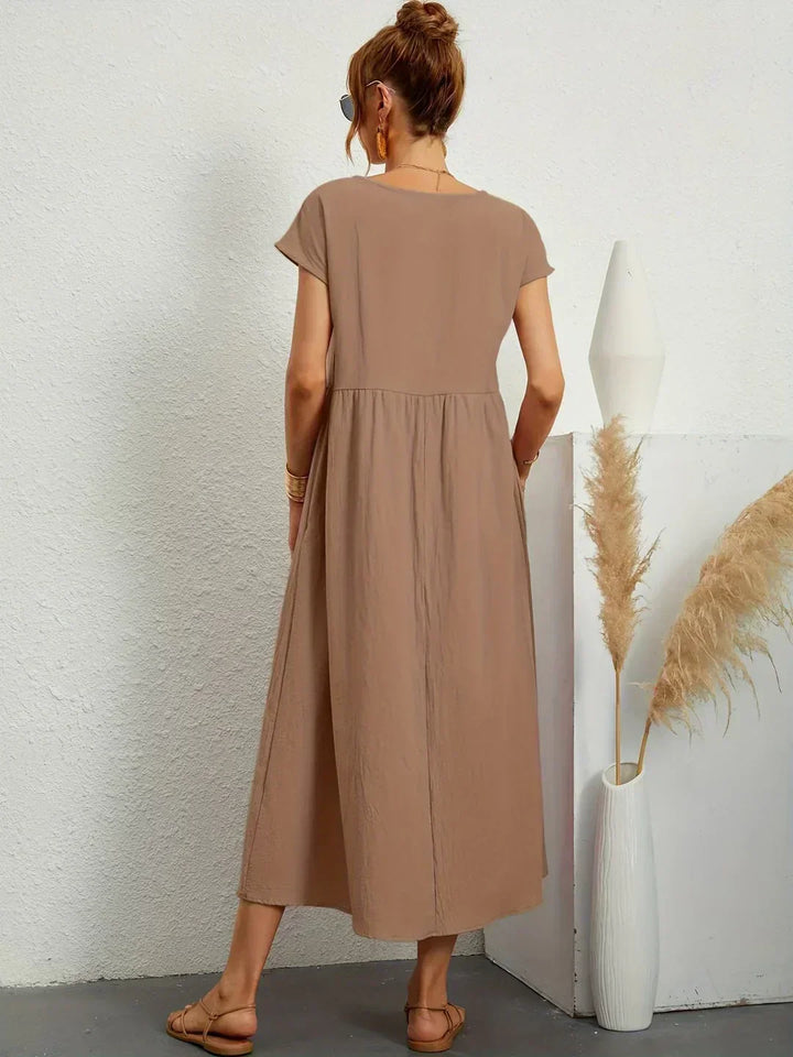 Ursina™ | Midikleid aus fliessendem Stoff