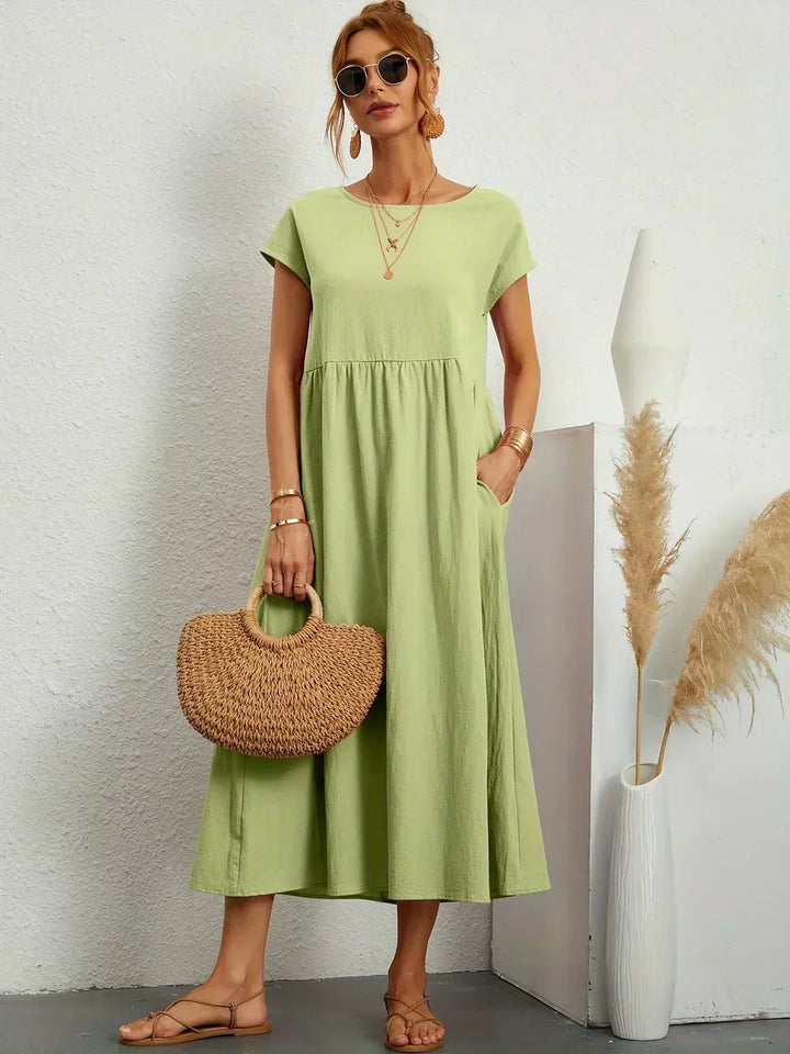 Ursina™ | Midikleid aus fliessendem Stoff