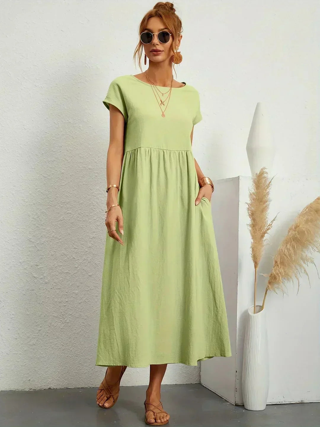 Ursina™ | Midikleid aus fliessendem Stoff