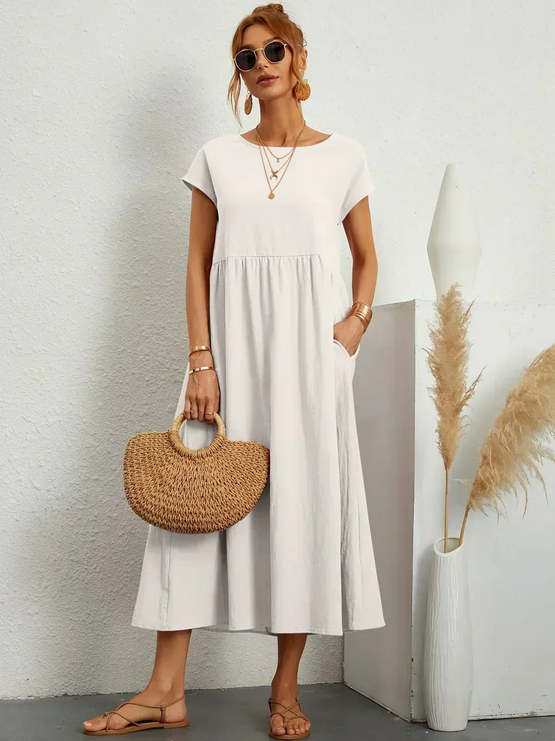 Ursina™ | Midikleid aus fliessendem Stoff