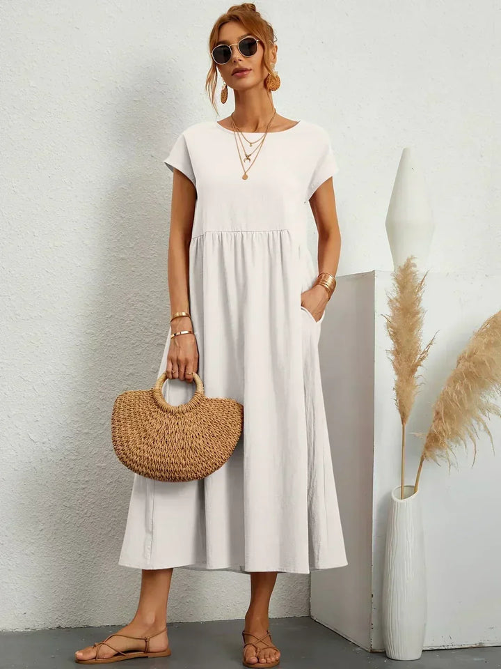 Ursina™ | Midikleid aus fliessendem Stoff