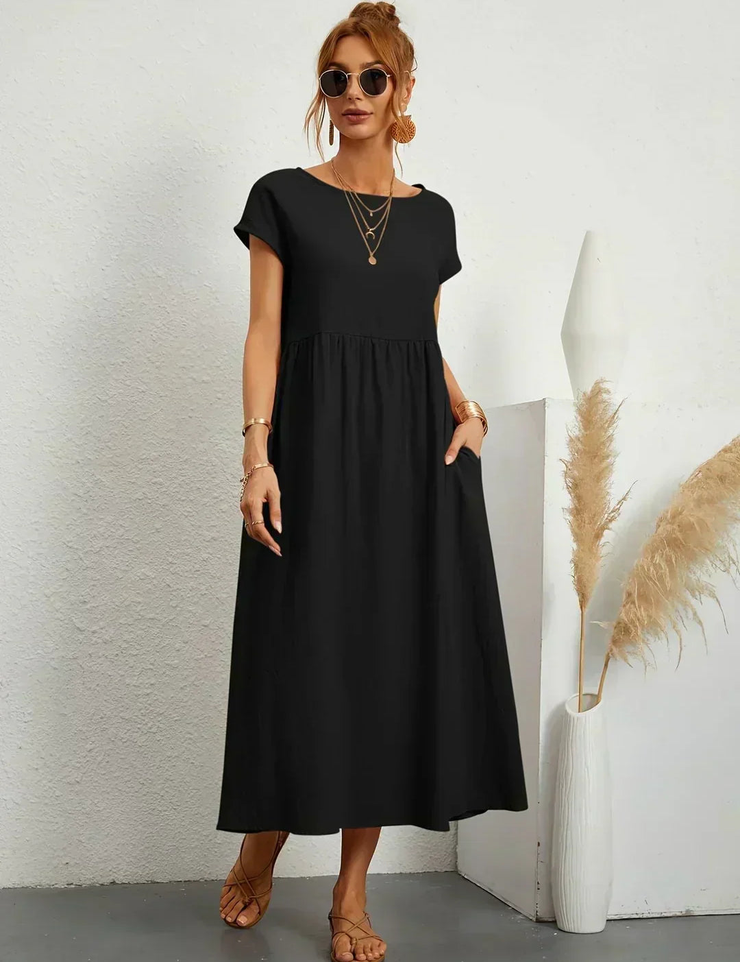 Ursina™ | Midikleid aus fliessendem Stoff