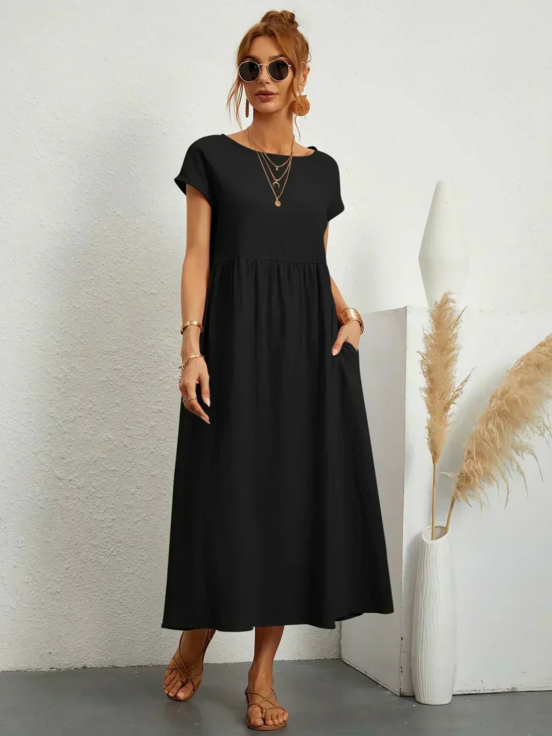 Ursina™ | Midikleid aus fliessendem Stoff