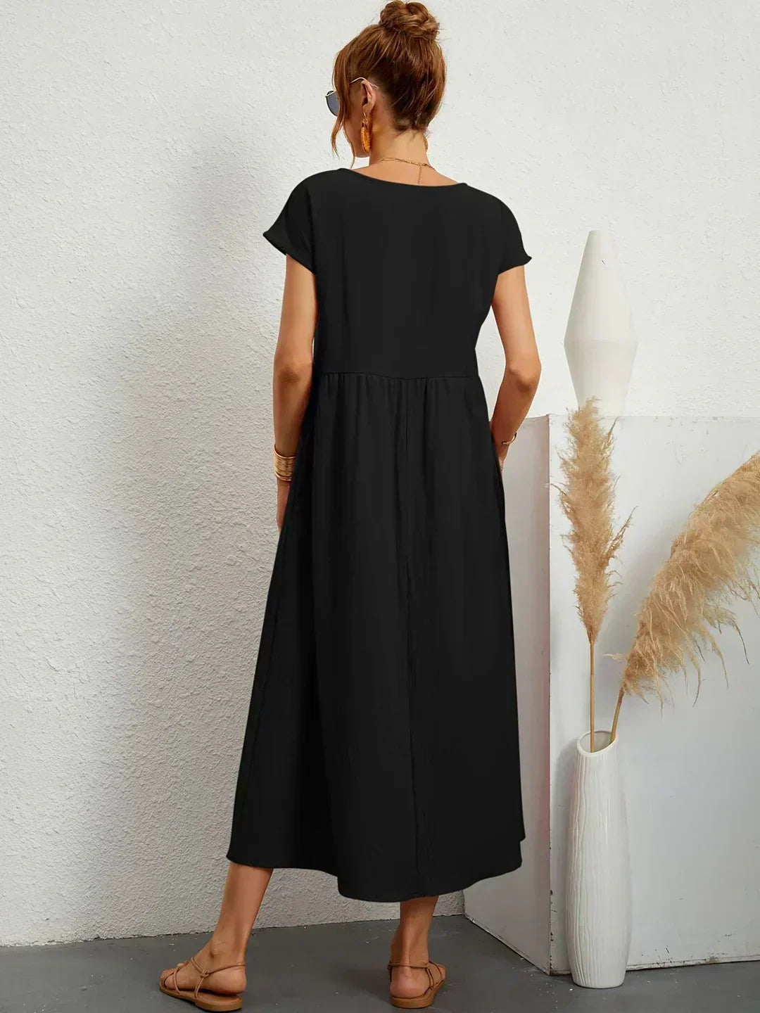 Ursina™ | Midikleid aus fliessendem Stoff