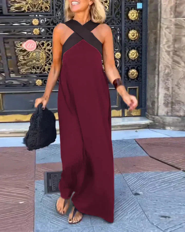 Quirine™ | Maxikleid mit Überkreuzung vorne